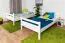 Stockbett für Jugendliche 120 x 190 cm | Massivholz: Buche | Weiß Lackiert | umbaubar in 2 Einzelbetten | inkl. Rollroste Abbildung