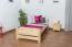 Kinderbett 90 x 200 cm | Massivholz: Kiefer | Natur Lackiert Abbildung