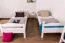 Stockbett für Jugendliche 90 x 190 cm | Massivholz: Buche | Weiß Lackiert | umbaubar in 2 Einzelbetten | inkl. Rollroste Abbildung