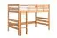 Hochbett für Kinder 120 x 200 cm | Massivholz: Buche | Natur Lackiert | umbaubar in Einzelbett | Premium-Qualität | inkl. Rollrost Abbildung