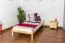 Kinderbett 90 x 200 cm | Massivholz: Kiefer | Natur Lackiert Abbildung