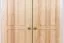 Kleiderschrank | 2 Drehtüren | 1 Schublade | 1 Fach | mit Kleiderstange | 95 cm breit | Massivholz | Farbe: Natur Abbildung