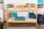 Stockbett für Kinder 90 x 200 cm | Massivholz: Buche | Natur Lackiert | umbaubar in 2 Einzelbetten | inkl. Rollroste Abbildung