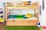 Etagenbett + Ausziehbett für Kinder 90 x 200 cm | Massivholz: Buche | Natur Lackiert | inkl. Bettkasten | umbaubar in 2 Einzelbetten | inkl. Rollroste Abbildung