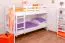 Stockbett für Jugendliche 90 x 200 cm | Massivholz: Buche | Weiß Lackiert | umbaubar in 2 Einzelbetten | inkl. Rollroste Abbildung