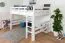 Jugendhochbett 140 x 190 cm | Massivholz: Buche | Weiß Lackiert | umbaubar in Einzelbett | Premium-Qualität | inkl. Rollrost Abbildung