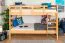 Stockbett für Kinder 120 x 190 cm | Massivholz: Buche | Natur Lackiert | umbaubar in 2 Einzelbetten | inkl. Rollroste Abbildung