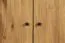 Kleiderschrank | 2 Drehtüren | 5 Fächer | 2 Schubladen | mit Kleiderstange | 100 cm breit | Massivholz | Farbe: Natur Abbildung