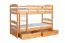 90 x 200 cm Etagenbett mit Stauraum / 2 Schubladen für Kinder Massivholz: Buche | Natur Lackiert | umbaubar in 2 Einzelbetten | Premium-Qualität | inkl. Rollroste Abbildung