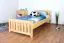 Kinderbett 100 x 200 cm | Massivholz: Kiefer | Natur Lackiert Abbildung