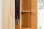 Schmaler Kleiderschrank | 2 Drehtüren | 4 Fächer | 1 Schublade | mit Kleiderstange | 65 cm breit | Massivholz | Farbe: Natur Abbildung