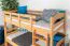 Stockbett für Kinder 90 x 190 cm | Massivholz: Buche | Natur Lackiert | umbaubar in 2 Einzelbetten | inkl. Rollroste Abbildung