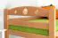 Etagenbett + Ausziehbett für Kinder 90 x 200 cm | Massivholz: Buche | Natur Lackiert | inkl. Bettkasten | umbaubar in 2 Einzelbetten | inkl. Rollroste Abbildung