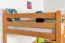 Hochbett für Jugendliche 120 x 190 cm | Massivholz: Buche | Natur Lackiert | umbaubar in Einzelbett | Premium-Qualität | inkl. Rollrost Abbildung