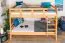 Stockbett für Kinder 120 x 190 cm | Massivholz: Buche | Natur Lackiert | umbaubar in 2 Einzelbetten | inkl. Rollroste Abbildung