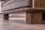Schmaler Kleiderschrank | 2 Drehtüren | 1 Schublade | 4 Fächer | mit Kleiderstange | 80 cm breit | Massivholz | Farbe: Nuss Abbildung
