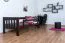 Kinderbett 90 x 200 cm | Massivholz: Kiefer | Walnussfarben Lackiert Abbildung