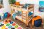 Etagenbett für Kinder 90 x 190 cm | Massivholz: Buche | Natur Lackiert | umbaubar in 2 Einzelbetten | inkl. Rollroste Abbildung