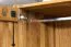 Kleiderschrank | 2 Drehtüren | 5 Fächer | 2 Schubladen | mit Kleiderstange | 100 cm breit | Massivholz | Farbe: Natur Abbildung
