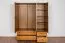 Kleiderschrank | 3 Drehtüren | 4 Schubladen | 4 Fächer | mit Kleiderstange | 154 cm breit | Massivholz | Farbe: Eiche Rustikal Abbildung