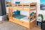 Etagenbett mit Stauraum / 2 Schubladen für Kinder 90 x 200 cm | Massivholz: Buche | Natur Lackiert | umbaubar in 2 Einzelbetten | Premium-Qualität | inkl. Rollroste Abbildung