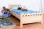 Bettrahmen für Kinder / Kinderbett 100 x 200 cm | Massivholz: Buche | Natur Lackiert Abbildung