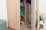 86 cm breiter Kleiderschrank mit 1 Tür | 3 Kleiderstangen | Farbe: Buche Abbildung