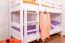 Stockbett für Jugendliche 90 x 200 cm | Massivholz: Buche | Weiß Lackiert | umbaubar in 2 Einzelbetten | inkl. Rollroste Abbildung