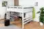 Doppelbett-Hochbett 120 x 190 cm | Massivholz: Buche | Natur Lackiert | umbaubar in Einzelbett | Premium-Qualität | inkl. Rollrost Abbildung