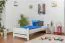 Bettrahmen für Kinder / Kinderbett 90 x 200 cm | Massivholz: Kiefer | Weiß Lackiert Abbildung
