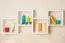 Hängeregal, Wandregal, Bücherregal - 130 cm breit, Kiefer Massivholz, Farbe: Weiß Abbildung
