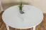 Tisch rund 120x120 cm Kiefer massiv, Farbe: Weiß Abbildung