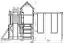 Spielturm S7A inkl. Wellenrutsche, Doppelschaukel-Anbau, Sandkasten, Kletterwand, Reckstange-Anbau und Strickleiter - Abmessungen: 490 x 380 cm (B x T)