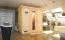 Sauna "Jonna" SET mit Kranz und Energiespartür - Farbe: Natur, Ofen BIO 9 kW - 224 x 210 x 206 cm (B x T x H)
