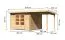 Gartenhaus SET AKTION mit Pultdach inkl. Anbaudach, Farbe: Naturbelassen, Grundfläche: 7,84 m²