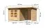 Gartenhaus SET mit Pultdach inkl. Anbaudach, Seitenwand & Rückwand, Farbe: Naturbelassen, Grundfläche: 6,16 m²