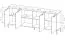 Langes Sideboard mit genügend Stauraum Raoued 05, Farbe: Anthrazit - Abmessungen: 81 x 203 x 39,5 cm (H x B x T)