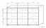Kommode Tabubil 28, Farbe: Wenge / Grau - Abmessungen: 92 x 160 x 41 cm (H x B x T)