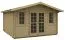 Holz-Gartenhaus 4,5 x 4,34 Meter (inkl. Dach) | 2 Fenster | 40 mm Blockbohlen |natur unbehandelt | Satteldach | inkl. Fußboden | aus nordischer Fichte Abbildung