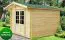 Holz-Gartenhaus 2,98 x 2,48 Meter (inkl. Dach) | Naturbelassen | Satteldach | 34 mm Blockbohlen-Haus Abbildung