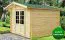 Holz-Gartenhaus 2,48 x 2,98 Meter (inkl. Dach) | Naturbelassen | Satteldach | 34 mm Blockbohlen-Haus Abbildung