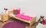 Kinderbett 100 x 200 cm | Massivholz: Kiefer | Natur Lackiert Abbildung