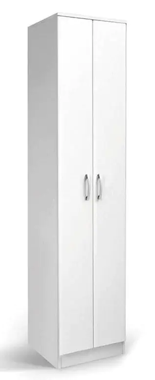 Schmaler 50 cm breiter Kleiderschrank mit 2 Türen | Farbe: Weiß Abbildung