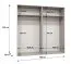 Drehtürenschrank mit zwei Kleiderstangen | Farbe: Walnuss | zwei Fächer | 2 Meter breit | Griffe: Gold | Soft-Close-Funktion | zwei Spiegeltüren