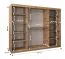 Kleiderschrank / Schiebetürenschrank | Farbe: Walnuss | eine Spiegeltür | 2,5 Meter breit | 10 Fächer | Aluminiumführungen | zwei Kleiderstangen