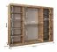 Kleiderschrank / Schiebetürenschrank Bernina 24, Farbe: Kaschmir, Aluminiumschienen, 2,5 Meter breit, eine Tür mit Spiegel, zwei Kleiderstangen, 10 Fächer