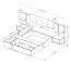 Modernes Doppelbett mit Push-to-open Funktion Zaghouan 02, genügend Stauraum, Beige, Maße: 105 x 257 x 210 cm, mit zwei Nachtkommoden, zwei Ablagen