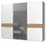 272 cm breiter Kleiderschrank mit 3 Türen | Farbe: Weiß / Walnuss Abbildung