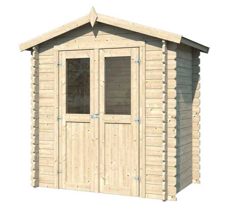 Holz-Gartenhaus 1,8 x 1,18 Meter (inkl. Dach) | Naturbelassen | Satteldach Abbildung