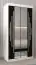 Schiebetürenschrank / Kleiderschrank mit Spiegel Tomlis 01A, Farbe: Weiß matt / Schwarz - Abmessungen: 200 x 100 x 62 cm (H x B x T)
